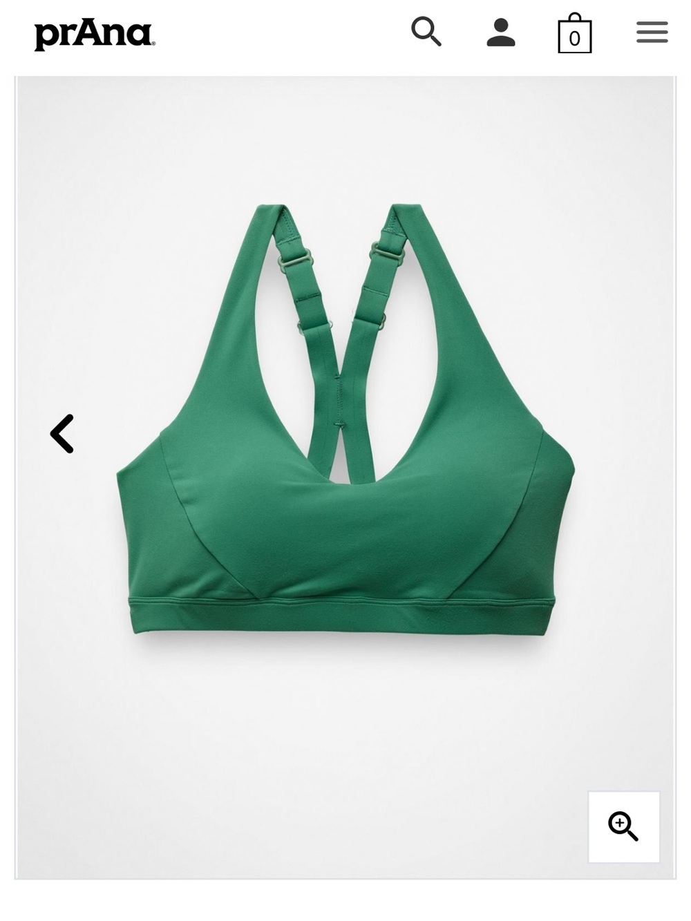 Prana Emerald Green Adjustable-Strap Sports Bra
